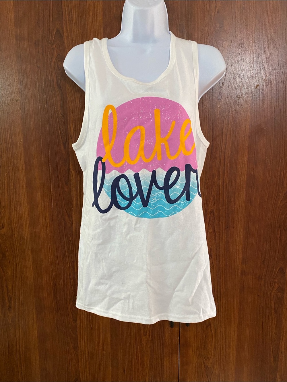 Lake Lover Graphic Tank Top - White from Port & Company
